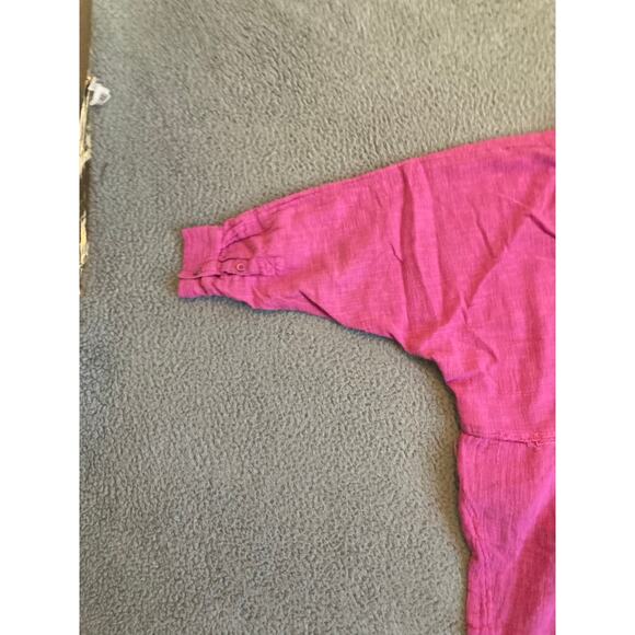 We The Free People Button Top Small Oversized Gauze Long Sleeve Boho Beach Pink - Picture 9 of 16